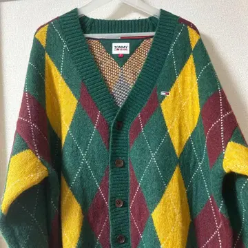 TOMMY JEANS 다이아몬드 패턴 스웨터 M