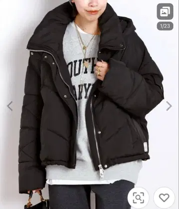 AP STUDIO 이번 시즌 새상품 블랙/프리 충전솜 다운