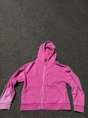 핑크 풀 집업 y2k 레이어드 크롭 기장