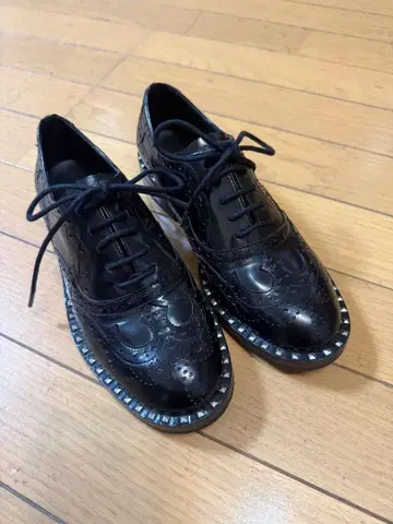 ash 아쉬 스터드 장식 블랙 가죽 옥스퍼드 슈즈