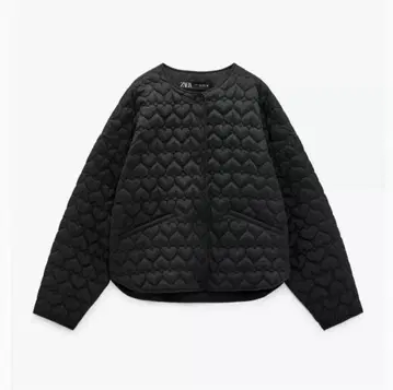 새상품급 ZARA 블랙 하트 퀼팅 자켓 M