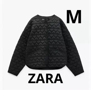 새상품급 ZARA 블랙 하트 퀼팅 자켓 M