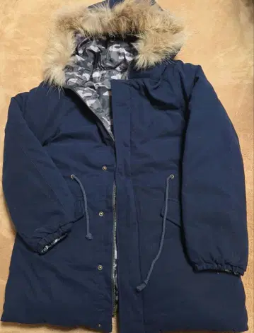 리버서블 다운 자켓 네이비, 모스그린 카모플라쥬