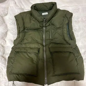 LAGUA GEM 올리브 그린 다운 베스트 FREE 사이즈