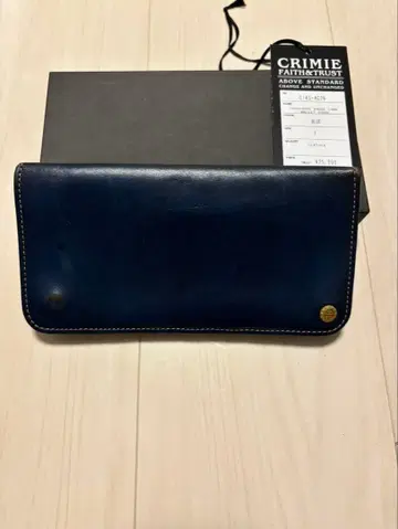 CRIMIE 네이비 가죽 장지갑