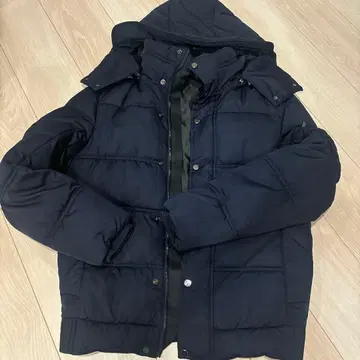 ZARA MAN 후드 부착 다운 자켓 S 네이비 클리닝 완료