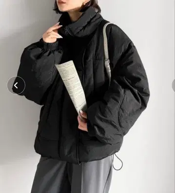 스탠드 카라 오버 사이즈 자켓 ( 블랙 )