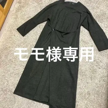 BLENHEIM 카키 긴팔 울 원피스 S