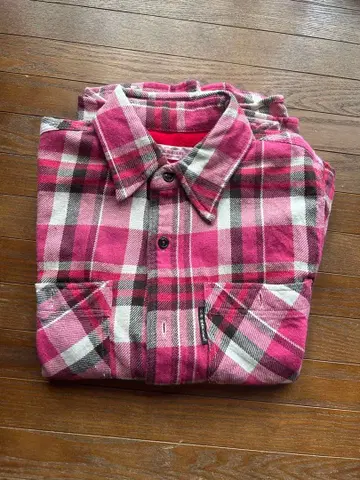 H.R. MARKET 핑크 체크 플란넬 셔츠