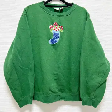 031 캔디 크리스마스 그린 녹색 귀여운 구제 의류 트레이닝복