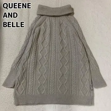 QUEENE AND BELLE 케이블 니트 원피스 터틀넥