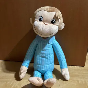 호기심 많은 조지 봉제 인형 파랑 스트라이프 셔츠