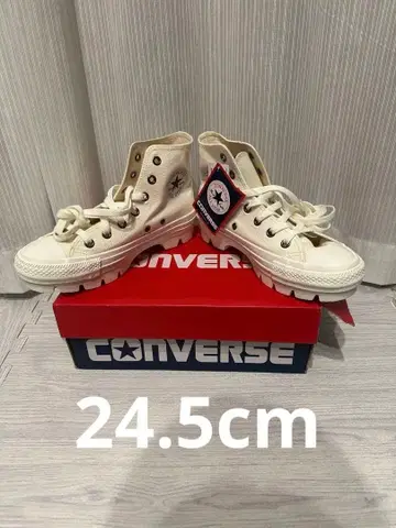 CONVERSE ALL STAR 화이트 통굽 하이컷 24.5cm