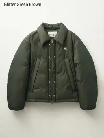 SATUR 글리터 그린 브라운 다운 자켓