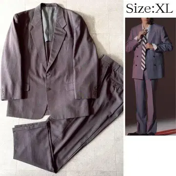 미사용급 셋업 수트 XL 퍼플 보라색 빈티지 구제 의류 스다 마사키