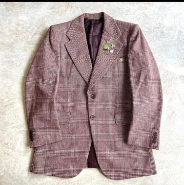 90s 유로 핀즈 체크 무늬 컬러 셋업 수트 플레어 팬츠