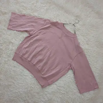 AMBIDEX 7부 소매 맨투맨 트레이닝복 더스티 핑크 F 면 100%