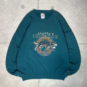 JERZEES 맨투맨 90s USA제 허스키 개썰매 알래스카 당시물