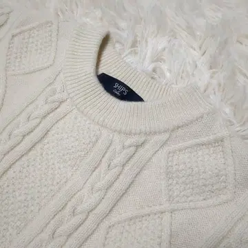 SHIPS 아이보리 케이블 짜임 니트 스웨터