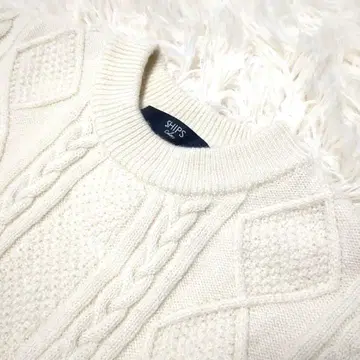 SHIPS 아이보리 케이블 짜임 니트 스웨터