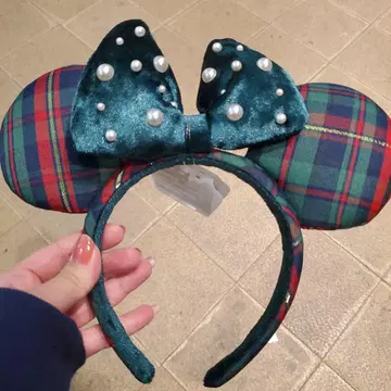 홍콩 디즈니 크리스마스 체크 미니 머리띠