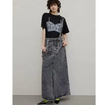 AMERI MEDI INVERT SUSPENDER DENIM SKIRT