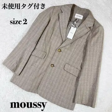 미사용 택 포함 moussy 마우지 도비 체크 자켓 사이즈 2