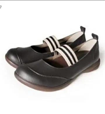 리게타 보더 밴딩 플랫 모카신 블랙 M