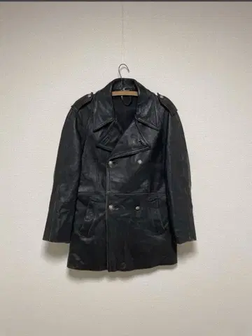 70s FRENCH MILITARY 가죽 자켓 모터 사이클 코트