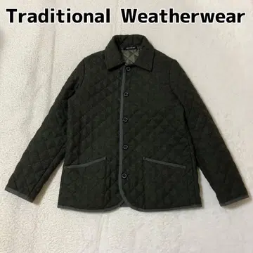 트래디셔널 웨더웨어 울 퀼팅 자켓 그린