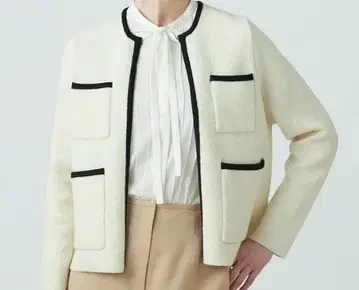 새상품급 보르지 부클레 니트 울 가디건 화이트