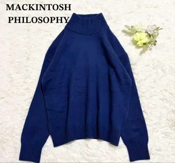 매킨토시 철학 울 캐시미어 니트 네이비 M