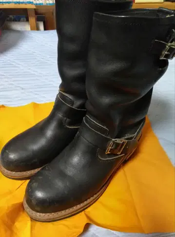 블랙 가죽 엔지니어 부츠 26cm