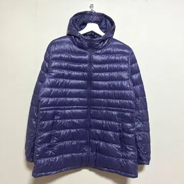 [ UNIQLO ] 유니클로 (XL) 퍼플 후드 부착 경량 다운 자켓