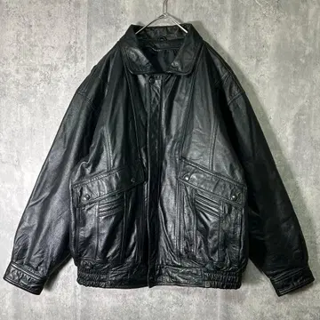 최고급 카우 가죽 자켓 짧은 기장 블랙 소가죽 빈티지 어깨 패드 없음