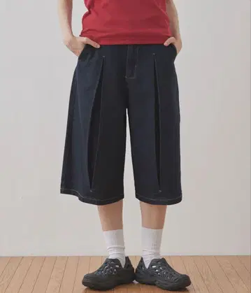 다크 데님 와이드 팬츠 S 사이즈