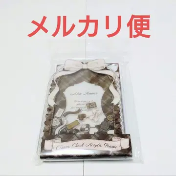 후쿠야 아크릴 프레임 클래식 체크 브라운