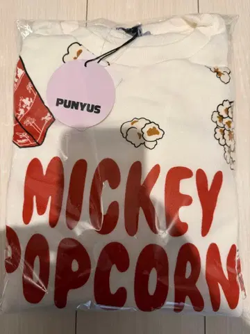 [ 새상품 ] 디즈니 한정판 PUNYUS 콜라보 미키 팝콘 맨투맨 L