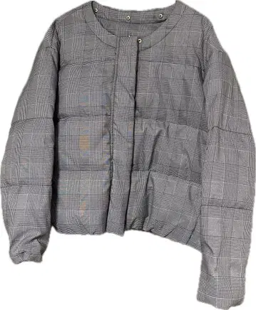 벨루나 여성용 L 숏 다운 자켓 체크 무늬