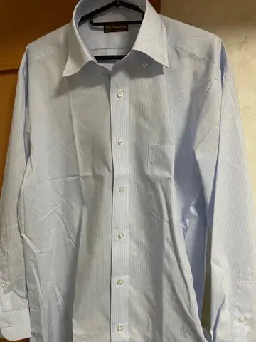 미사용 새상품 하루야마 논아이론 셔츠 LL 스카이블루 스트라이프