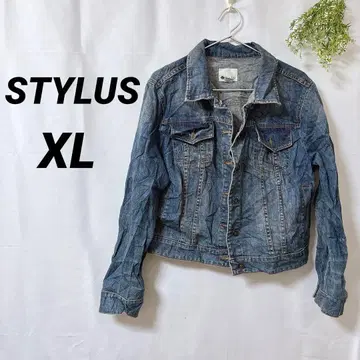 새상품급 STYLUS XL 스칼렛 데님 자켓 구제 블루 [1점]
