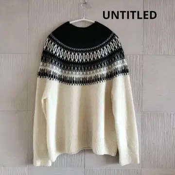 UNTITLED 자카드 패턴 하이넥 니트