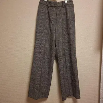 PLST 웜 리저브 와이드 팬츠 M 사이즈 글렌체크 패턴