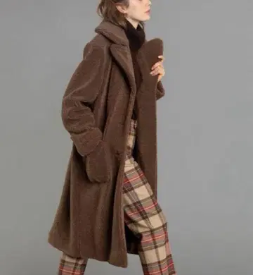 아네스베 MANTEAU 보아 롱 코트 테디베어 [새상품급]