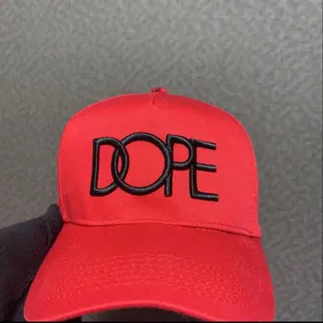 DOPE 로고 자수 야구 모자 레드