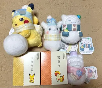 포켓몬 눈사람 봉제 인형 4개 세트, 도자기 장식 2개 세트