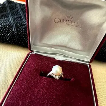 CAMELLIA 진주 다이아 Pt 반지