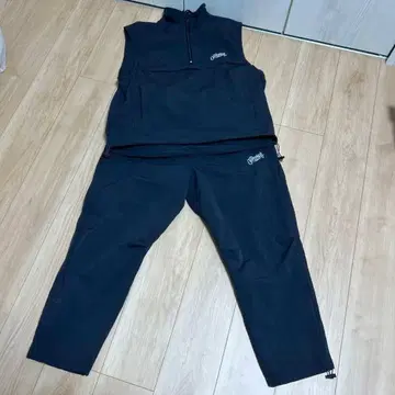 centimeter 하프 지퍼 나일론 자켓 팬츠 세트 업