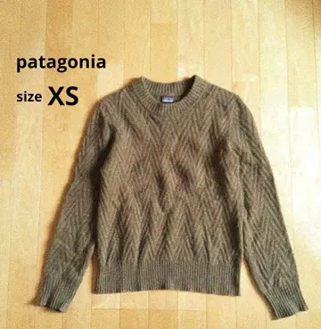 patagonia 저지 짜임 울 니트 풀오버 XS 브라운