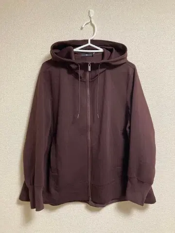 유니클로+j 드라이 맨투맨 풀 집업 후드티 XL 와인 여성용